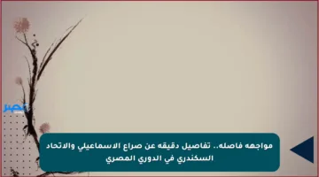 مواجهة فاصلة.. تفاصيل دقيقة عن صراع الإسماعيلي والاتحاد السكندري في الدوري المصري